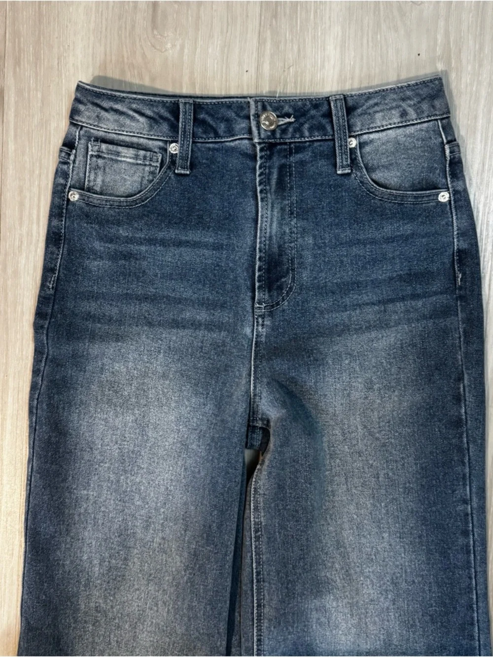 Juicy Couture lunita high rise wide leg jeans rhinestone bejeweled NWOT size 26